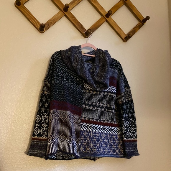 FREE PEOPLE Small cowl neck oversized print sweater - Picture 2 of 4